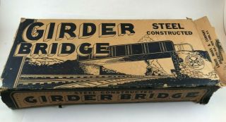 Vinatge Marx O - Gauge Blue Pressed Steel Girder Bridge Illinois Central,  W/ Box