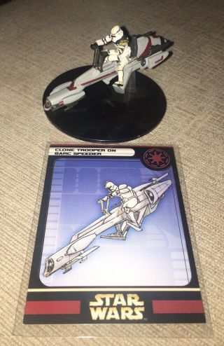 Star Wars Miniatures Clone Trooper On Barc Speeder 2 W/card Universe Wotc Nm