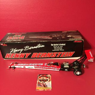 Action Kenny Bernstein Budweiser King Racing 1:24 Top Fuel Dragster Signed Card