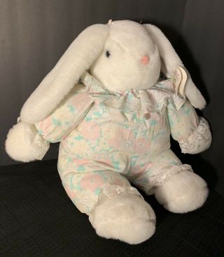 Dandee Dan Dee International White Easter Bunny Rabbit Plush 15” Sitting W/tags