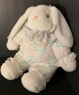 DANDEE DAN DEE INTERNATIONAL White Easter Bunny Rabbit Plush 15” Sitting W/Tags 2