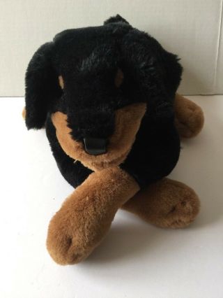 Folkmanis Black Brown Paws Puppy Dog Puppet 16 " Long Full Body