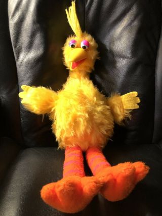 Vintage 1980 22 " Talking Big Bird Plush Jim Henson Muppets Pull String Puppet