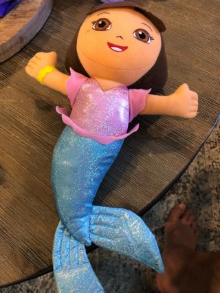 Nickelodeon Dora The Explorer 12 " Plush Mermaid Stuffed Animal Cond