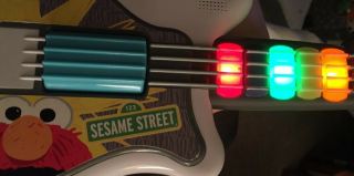 Sesame Street Elmo Guitar Lets Rock By Hasbro 2010 Musical Light - up Keys Guitar 2