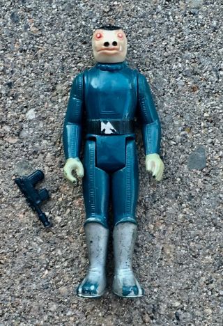Vintage Star Wars Blue Snaggletooth Action Figure - With Blaster