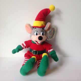 2003 Limited Edition Christmas Elf Chuck E Cheese Stuffed Plush Toy With Tag 11 "