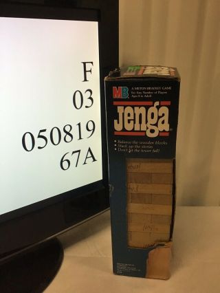 Jenga Vintage 1986 Pre - Owned Milton Bradley Game Wood Blocks
