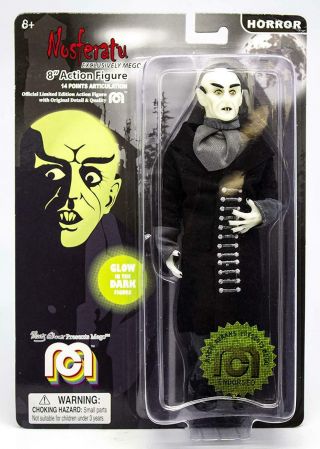 Mego Horror Nosferatu 8 " Action Figure (with Black Coat,  Glow In The Dark)
