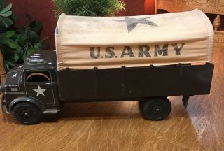 Vintage Marx/lumar Pressed Steel U.  S.  Army Troop Transport Truck