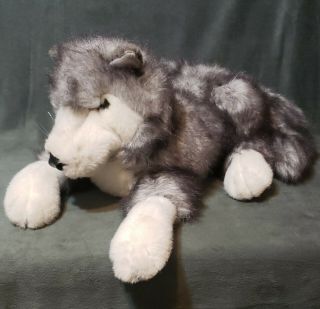 Folktails Folkmanis Wolf Husky Dog Plush Puppet Furry Folk Vtg Stuffed Animal