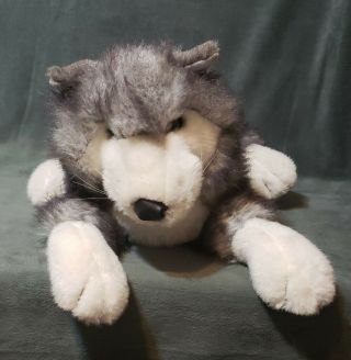 Folktails Folkmanis Wolf Husky Dog Plush Puppet Furry Folk Vtg Stuffed Animal 2