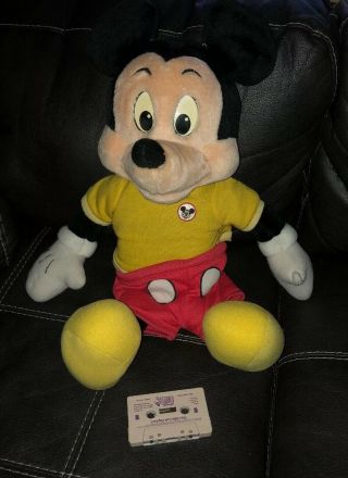 Vintage Worlds Of Wonder Talking Mickey Mouse Disney Plush Toy,  Elephant Tape