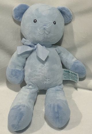 Russ Berrie Blue Teddy Bear Tender Rattles Soft Plush Baby Toy 13 "
