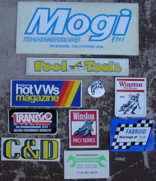 Old 10 Different Hot Rod & Racing Decals 1950 