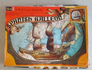 W/box Vintage Revell British Galleon Wall Display Model Kit