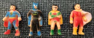 Vintage Dc Hero Pencil Toppers Set (4 Figures) Superman Batman Robin