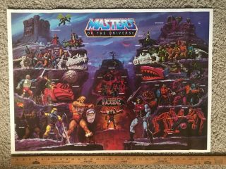 1985 Masters Of The Universe Evil Horde Poster 23”x 32” Mattel Inc Wow