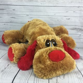 Dan Dee Puppy Dog Plush Stuffed Animal 26 " Large Gold Tan Red Ears Paws & Tail