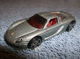 Hot Wheels Porsche Carrera Gt Grey W/ Red Interior 2 3/4 " Toy Diecast Car -