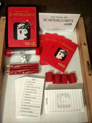 The Game Of Scattergories To Go Parker Brothers Travel Game Ln Complete
