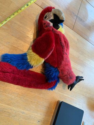 Folkmanis Scarlet Macaw Hand Puppet Large Full Body Plush Red Parrot Bird