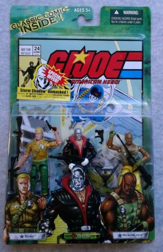 Gi Joe Figures Comic 3 Pack Duke,  Destro & Roadblock Hasbro 2004