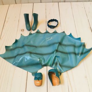Vintage 1960 ' s Ideal Captain Action Batman Outfit,  Mask,  Cape,  Belt,  Boots 2