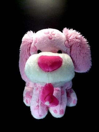 Pink Spotted Dog Carrying Heart Stuffed Animal By Dan Dee Plush Toy