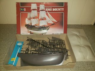 Vintage Revell Hms Bounty 1:96 Scale Naval Plastic Model Kit Partially Assembled