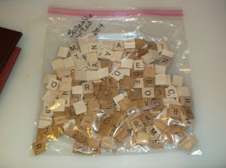 Vintage Scrabble Tiles 204 Tiles Game Parts Replacements Crafting