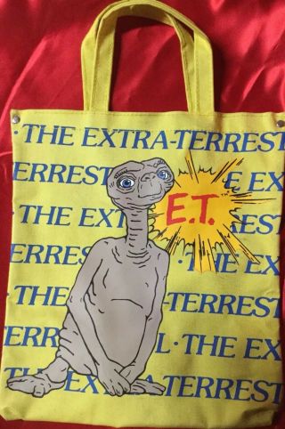 Vintage Rare E.  T.  Extra Terrestrial Canvas Tote Carry Movie Bag 1982