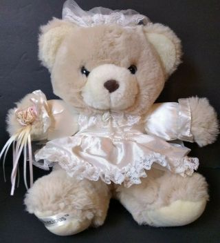 Big Dan Dee " Teddy Precious " Bride Wedding Bear Very Soft Fur Plush 16 " Doll