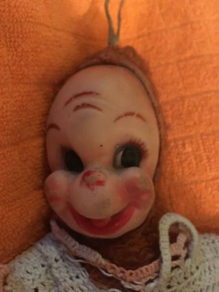 vintage 50’s stuffed animal rubber face monkey toy rustic nostalgia potholder 3