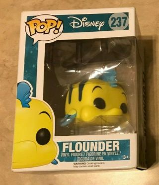 Funko Pop 237 Disney Little Mermaid Flounder Figure In Dented Box