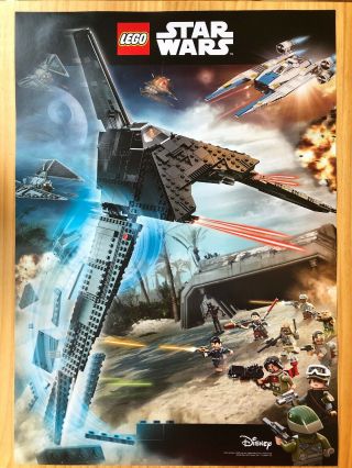 Lego Star Wars Rogue One 2 Sided Poster Toys R Us Promo Appox 16” X 22”