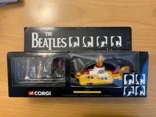 Beatles Corgi Yellow Submarine With 4 Beatles Figures