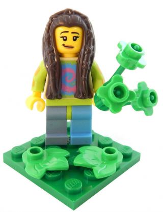Lego Female Hippie W/herbs Minifig Figure Minifigure Flower Power Tie Dye