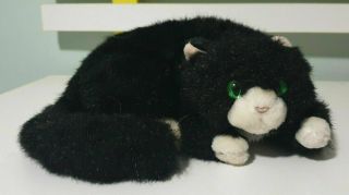 Russ Berrie Storm Cat Plush Stuffed Animal Toy Black & White With Cardboard Tag