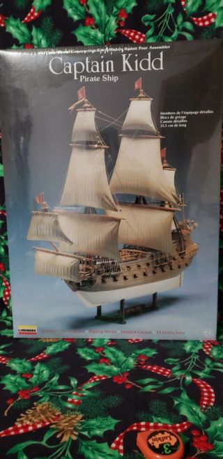 Vintage Lindberg Scale Model Captain Kidd Pirate Ship 70873 1990`s