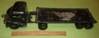 Antique Smith Miller Smitty Toys Tractor & Flatbed Trailer Toy Metal 1940 