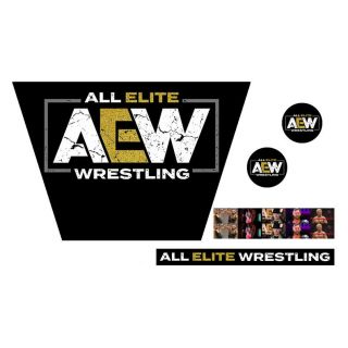 Wwf/wwe Mattel Retro All Elite Wrestling Aew Logo Custom Ring Stickers/decals