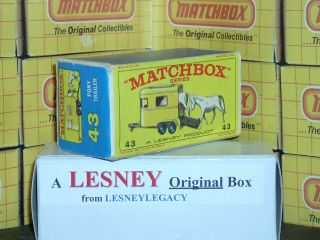 Matchbox Lesney 43c Pony Trailer Tan Base Type E4 Empty Box Only