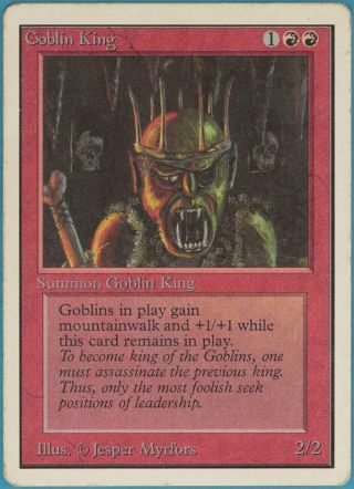 Goblin King Unlimited Heavily Pld Red Rare Magic Gathering Card (36644) Abugames