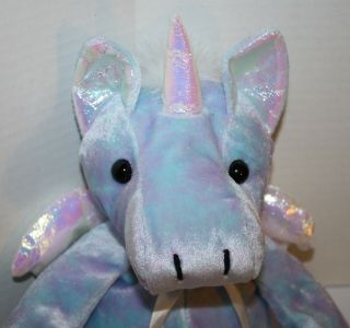 Kellytoy UNICORN Iridescent Horn Wings Purple Blue Pastel Plush Stuffed Soft Toy 2