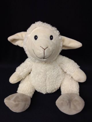 Plush 9” Sitting White Lamb Soft Stuffed Animal Sheep For Baby - No Choking Hazard