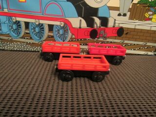 Thomas & Friends Wooden 3 X Red Cargo Car Train Car