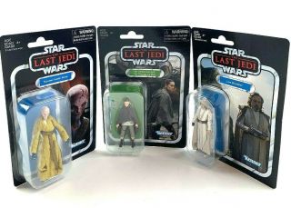 Star Wars The Last Jedi Action Figure Set.  Rey,  Snoke,  And Luke Skywalker
