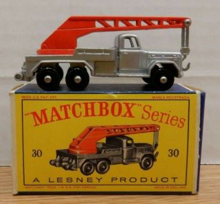 Lesney Matchbox Series 30 6 - Wheel Crane Truck Die - Cast W/ Box 110519dbt