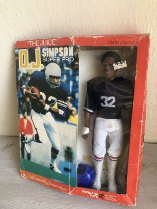 1975 Vintage Shindana Toys O.  J.  Simpson 9 1/2 " Poseable Doll W/ Helmet - Football